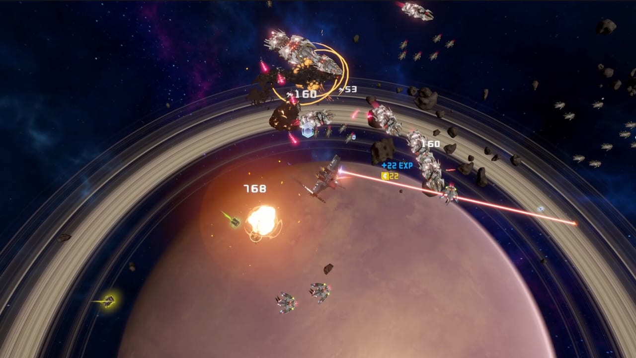 Sublight sector overview with ship loadout and battlefield